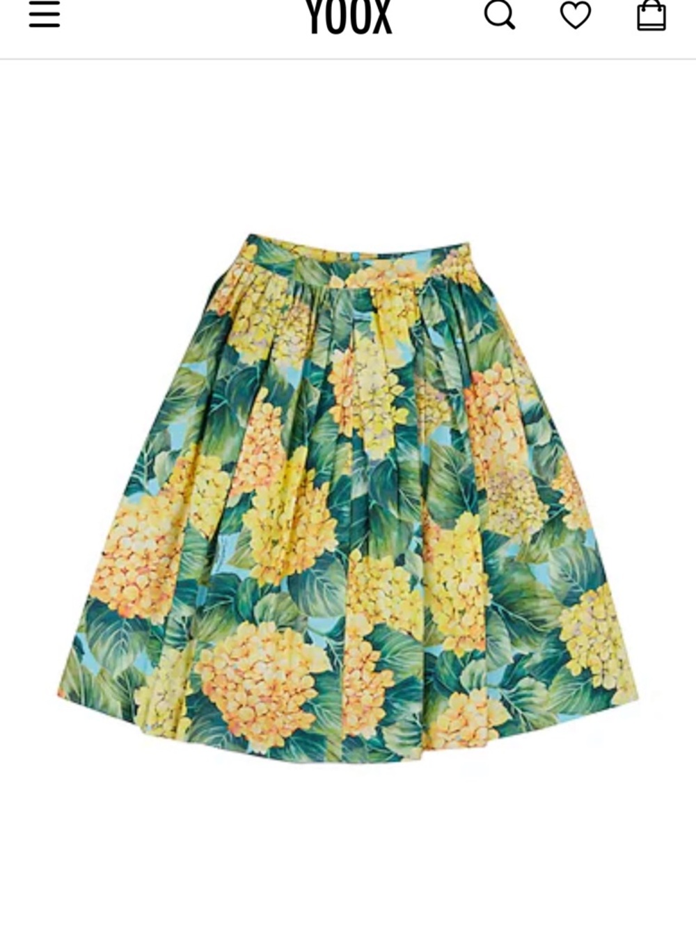 Dolce & Gabbana Yellow and Green Floral Pleated Skirt